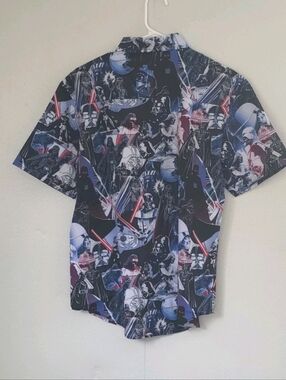 RSVLTS Star Wars Shirt Mens  Black Darth Vader Kunuflex Short Sleeve Medium